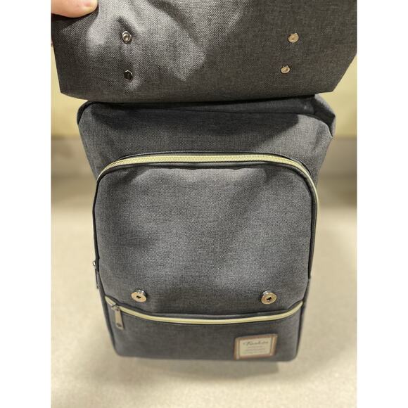 Feskin Unisex Professional Slim Rucksack Travel Business Laptop Canvas Backpack - Picture 8 of 10